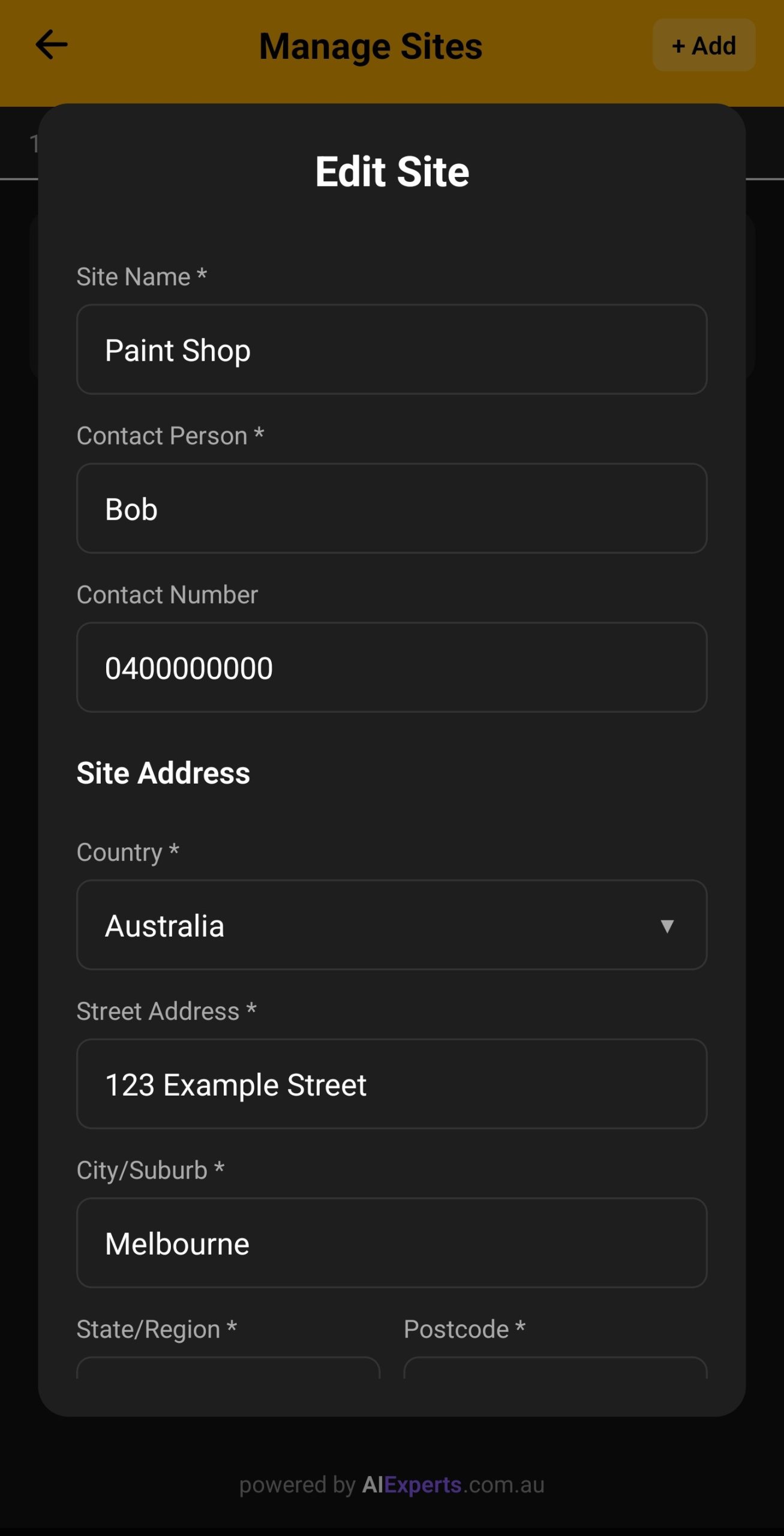 Multi-Site Management Screenshot