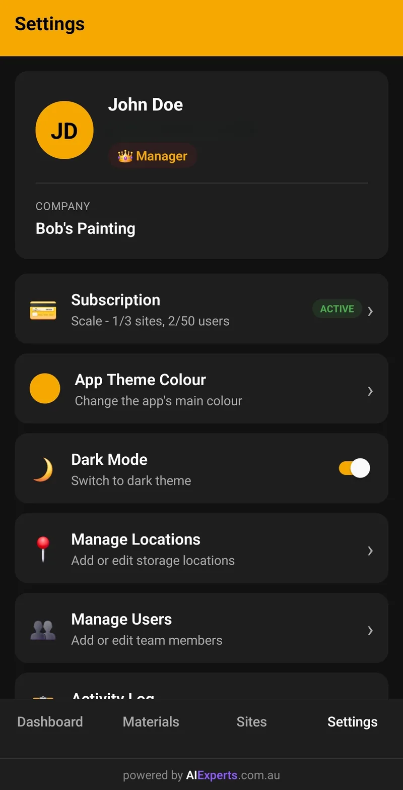 Dark Mode and Themes Screenshot